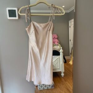 Princess Polly Satin Dress in Cream